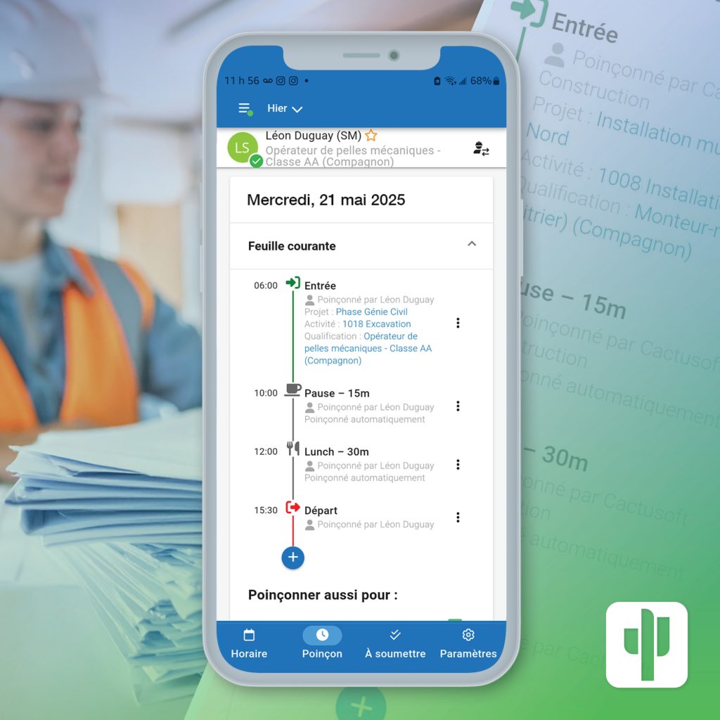 L’automatisation : la solution pour libérer des heures de travail et mieux gérer vos chantiers 1 pub cactusoft suiviproductivite