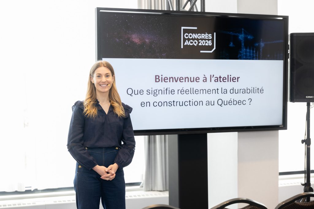 Atelier « Que signifie la durabilité en construction au Québec » animé par Julie Fouquet