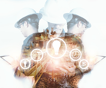 Travailleurs en construction et technologie