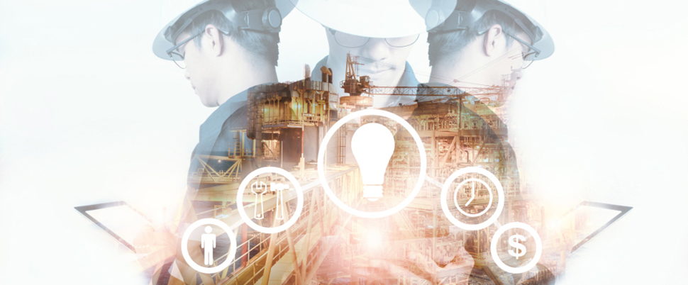 Travailleurs en construction et technologie